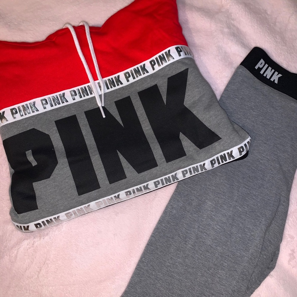 V.S. Pink Two Piece Hoodie & Legging Set